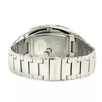 CHRONOTECH CT7065M-02M Vyriškas analoginis kvarcinis laikrodis, 36 mm nerūdijančio plieno, juodas ciferblatas, sidabrinė apyrankė