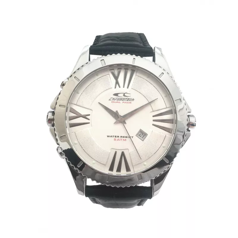 CHRONOTECH MAN CT7636M-01 48mm nerūdijančio plieno kvarcinis chronografo laikrodis