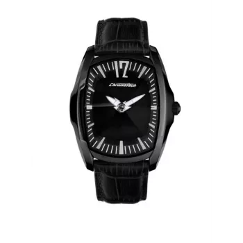 CHRONOTECH Vyriškas laikrodis CT7219M03 40mm Analoginis Kvarcinis Nerūdijančio plieno Juodas ciferblatas Odinis dirželis