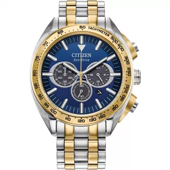 CITIZEN Eco-Drive Chronograph Men's Watch CA4544-53L 43mm Blue Dial Stainless Steel