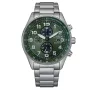 CITIZEN Eco-Drive Chronograph Watch CA0770-72X 43mm Nerūdijančio Plieno Žalias Ciferblatas Vyriškas