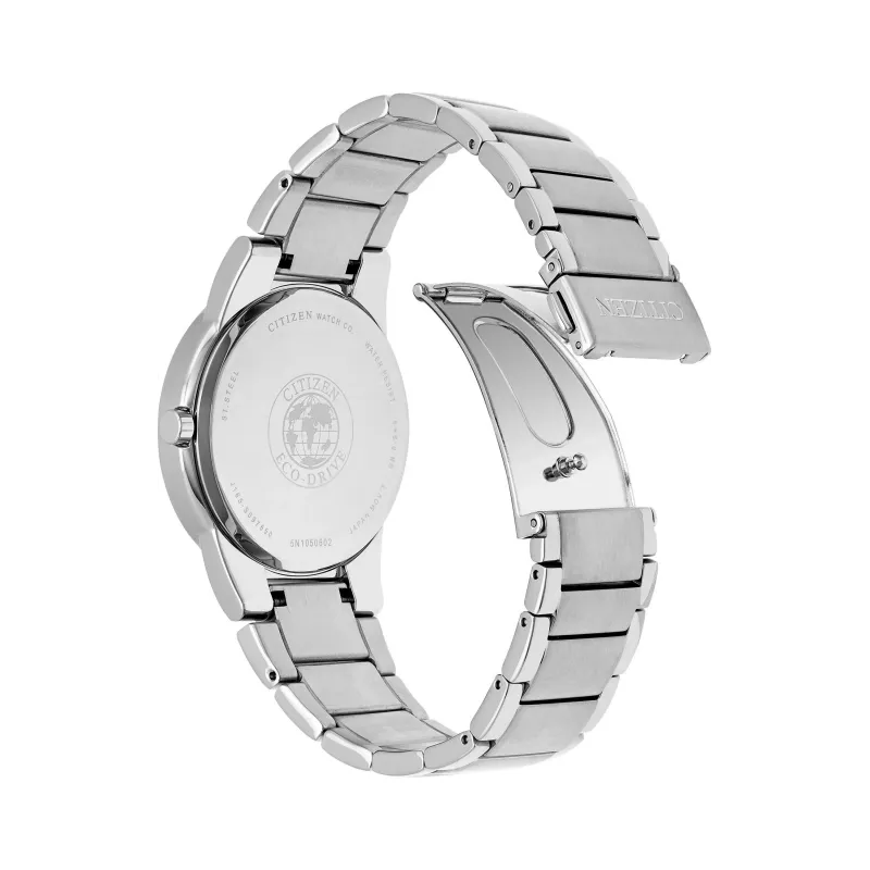 CITIZEN Eco-Drive vyriškas laikrodis AU1060-51G 40mm nerūdijantis plienas juodas ciferblatas