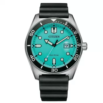 CITIZEN Eco-Drive vyrų laikrodis AW1760-14X 43mm žalias nailono dirželis