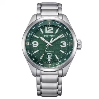 CITIZEN Eco-Drive vyriškas laikrodis AW1830-88X 42,6 mm nerūdijantis plienas žalias ciferblatas