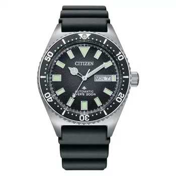 CITIZEN Vyriškas automatinis nardymo laikrodis NY0120-01E 41mm juodas ciferblatas juoda guminė apyrankė