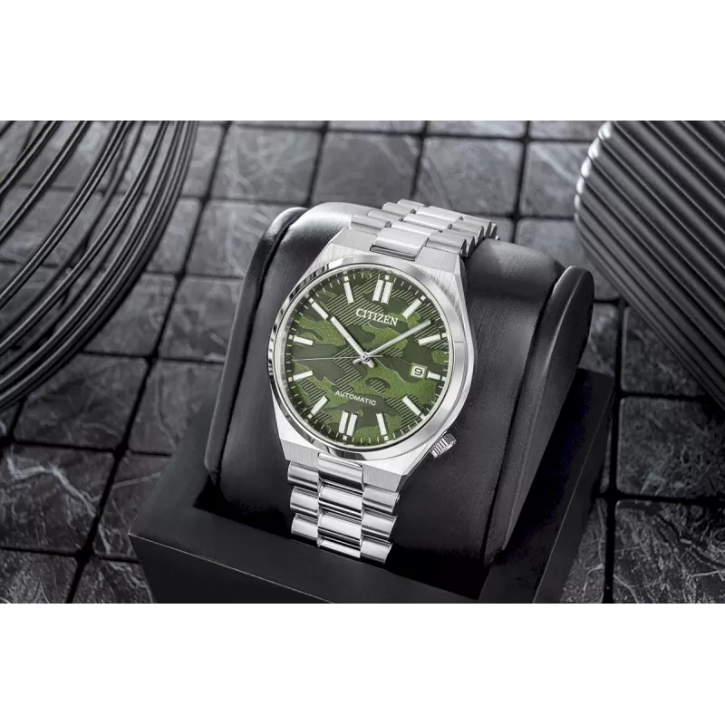 CITIZEN Vyriškas automatinis laikrodis NJ0159-86X 40mm Auksinio atspalvio nerūdijantis plienas Žalias ciferblatas
