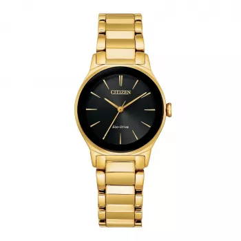 CITIZEN Moteriškas Eco-Drive Laikrodis EM0737-58E 28mm Nerūdijančio Plieno Deimantinis Apyrankė