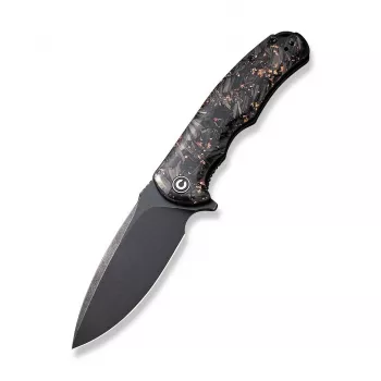 CIVIVI Praxis sulankstomas peilis, susmulkinto anglies pluošto ir vario rankena, 9Cr18MoV ašmenys