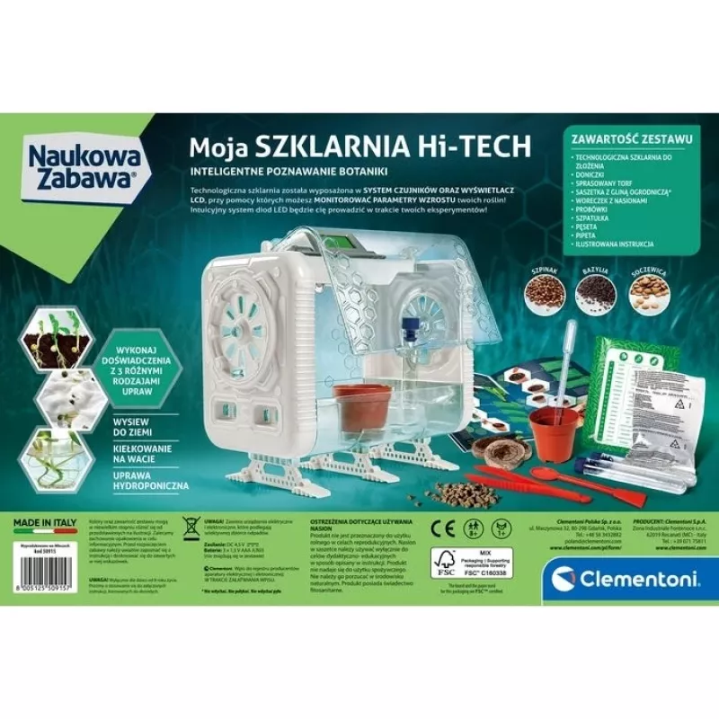 Clementoni Naukowa Zabawa – High-Tech Greenhouse Lab: Eksperymenty Botaniczne