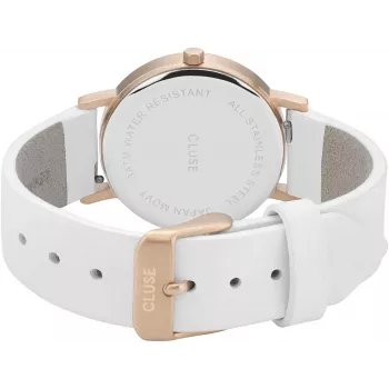 CLUSE Minuit Moteriškas Kvarco Laikrodis 33 mm Rožinio Aukso Spalvos Nerūdijančio Plieno Tinklelis