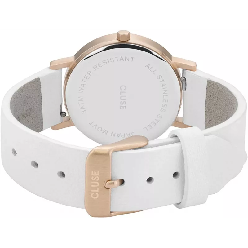 CLUSE Minuit Moteriškas Kvarco Laikrodis 33 mm Rožinio Aukso Spalvos Nerūdijančio Plieno Tinklelis