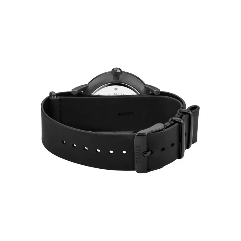 CLUSE Moteriškas laikrodis CW0101501010 40 mm Rožinio aukso nerūdijančio plieno korpusas, pilkas odinis dirželis