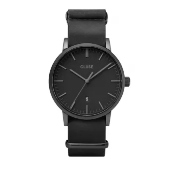 CLUSE Moteriškas laikrodis CW0101501010 40 mm Rožinio aukso nerūdijančio plieno korpusas, pilkas odinis dirželis