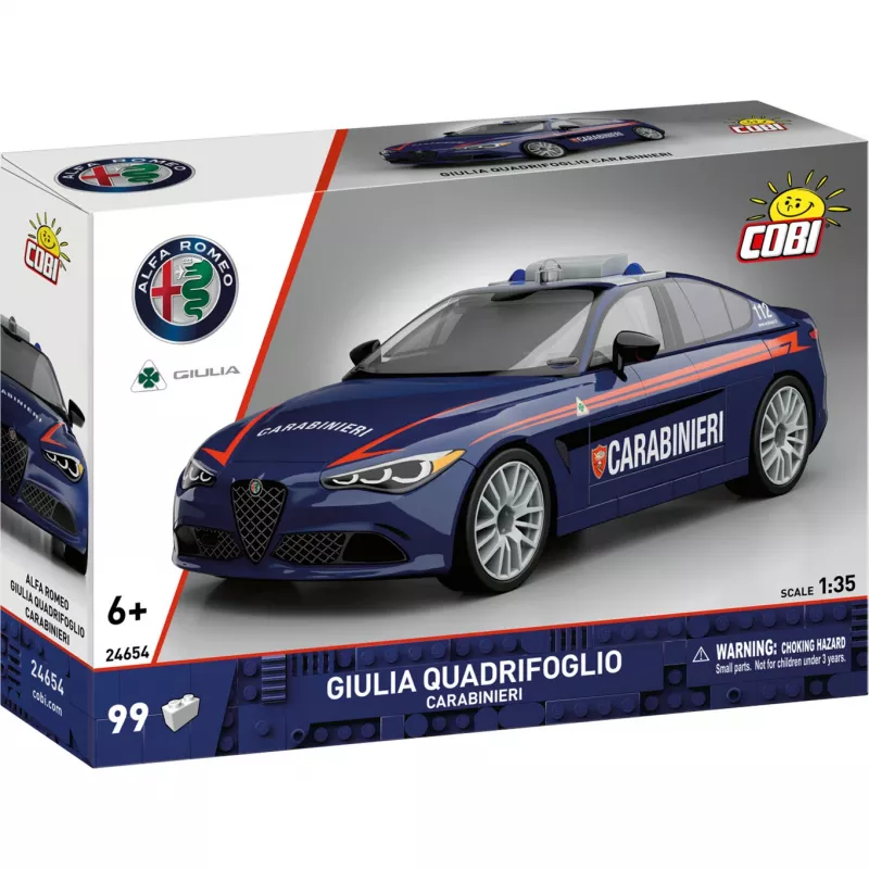 Cobi Alfa Romeo Giulia Quadrifoglio Carabinieri statybiniai kubeliai 1:35