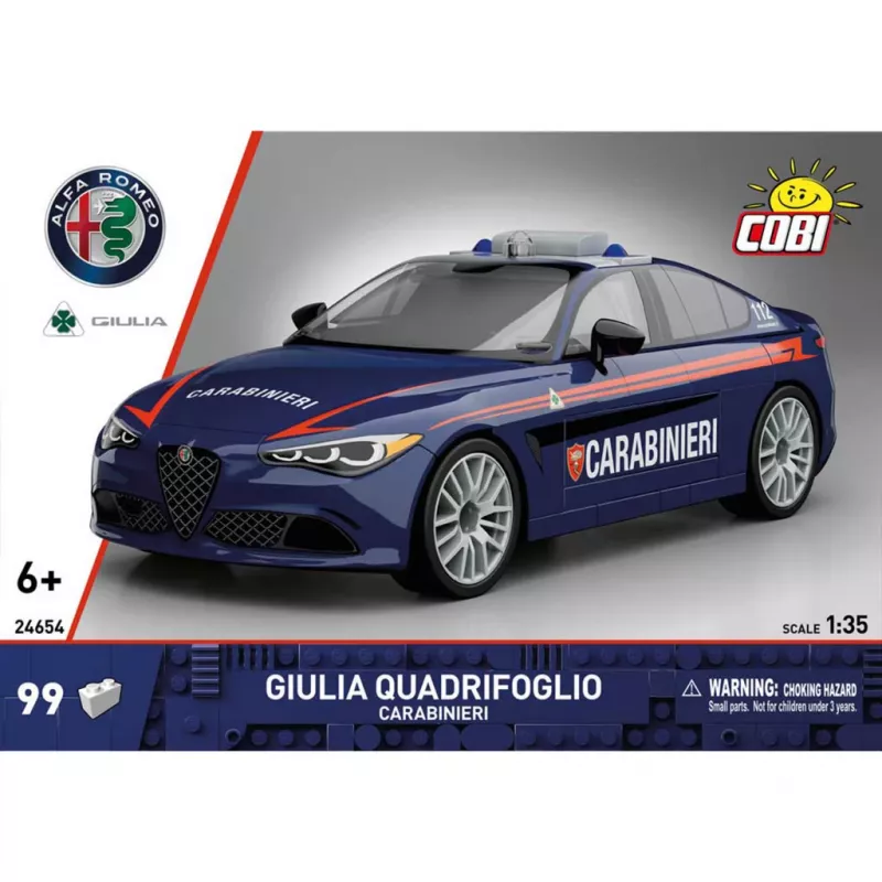 Cobi Alfa Romeo Giulia Quadrifoglio Carabinieri statybiniai kubeliai 1:35
