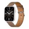 COLMI C28 Smartwatch – Sidabrinis + Ruda odinis dirželis