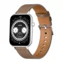 COLMI C28 Smartwatch – Sidabrinis + Ruda odinis dirželis