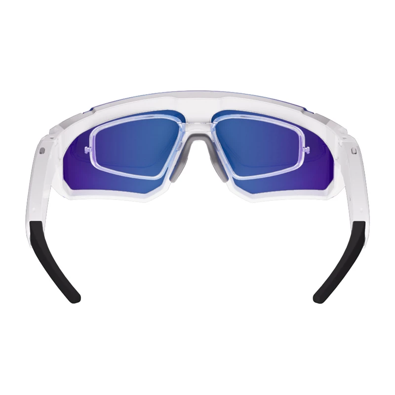 COLMI V06 AI White Sports Sunglasses su mėlynais lęšiais