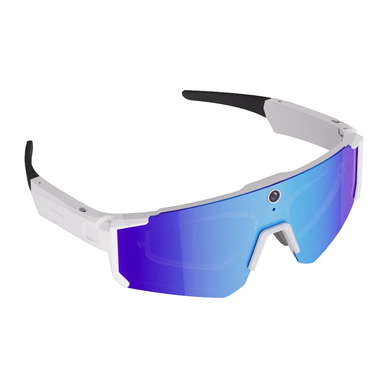 COLMI V06 AI White Sports Sunglasses su mėlynais lęšiais