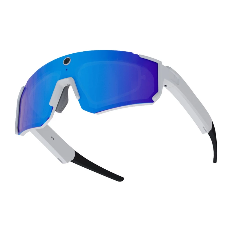 COLMI V06 AI White Sports Sunglasses su mėlynais lęšiais
