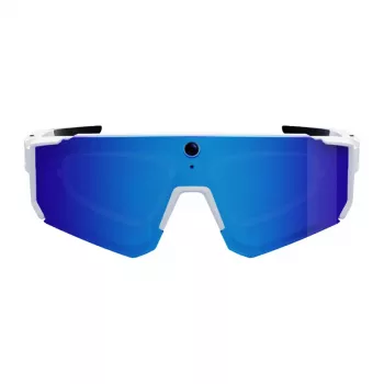 COLMI V06 AI White Sports Sunglasses su mėlynais lęšiais