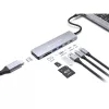 CONCEPTRONIC 7-in-1 USB-C dokavimo stotelė su HDMI, USB-C PD, 2x USB-A, SD ir MicroSD kortelių skaitytuvais, 25 cm laidu, Space Grey