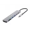 CONCEPTRONIC 7-in-1 USB-C dokavimo stotelė su HDMI, USB-C PD, 2x USB-A, SD ir MicroSD kortelių skaitytuvais, 25 cm laidu, Space Grey