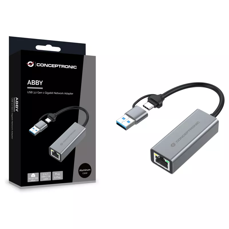Conceptronic ABBY08G Gigabit USB 3.0 tinklo adapteris