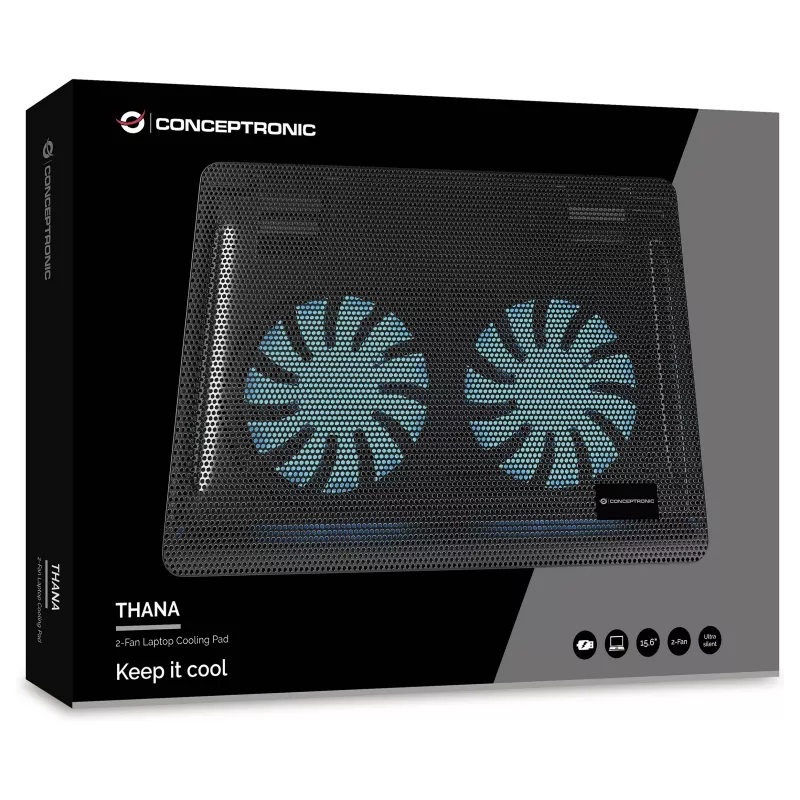 Conceptronic CNBCOOLPAD2F nešiojamojo kompiuterio aušinimo padėklas 39,6 cm (15,6 inch)