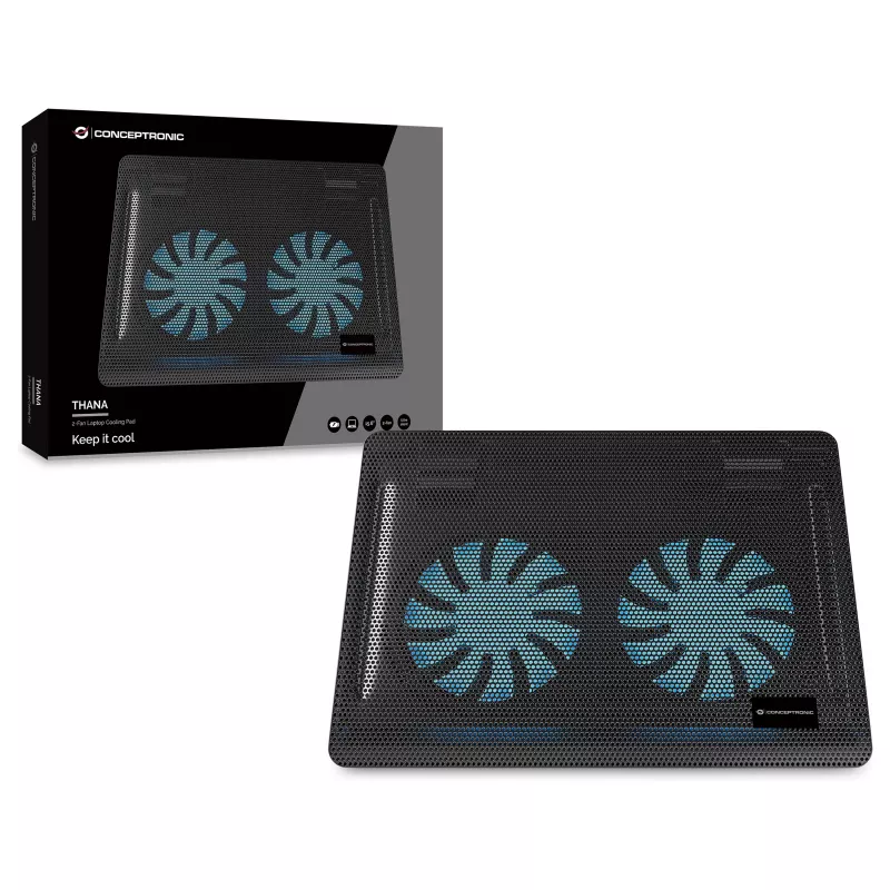 Conceptronic CNBCOOLPAD2F nešiojamojo kompiuterio aušinimo padėklas 39,6 cm (15,6 inch)