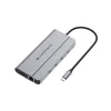 Conceptronic DONN34G 10-in-1 USB 3.2 Gen 2 MST dokavimo stotis, 4K60Hz HDMI, 8K30Hz DisplayPort, GbE, USB-C 10Gbps x 3, USB-A 480Mbps x 2, Audio, 100W USB PD