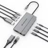 Conceptronic DONN34G 10-in-1 USB 3.2 Gen 2 MST dokavimo stotis, 4K60Hz HDMI, 8K30Hz DisplayPort, GbE, USB-C 10Gbps x 3, USB-A 480Mbps x 2, Audio, 100W USB PD