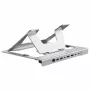 Conceptronic DONN35S nešiojamojo kompiuterio stovas su 7-in-1 USB-C dokavimo stotele, dvigubu HDMI 4K60Hz, GbE, USB-C 5Gbps, 2x USB-A, 100W PD, sidabrinis