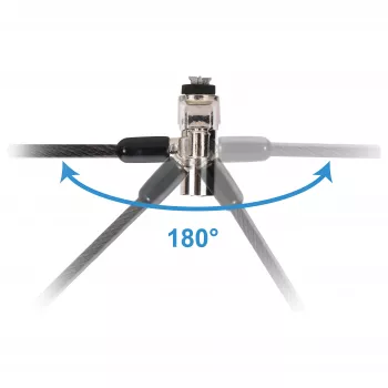 Conceptronic NBT Nano-Lock Dual nešiojamojo kompiuterio spyna, 4 skaitmenų, 1,8 m plieninis trosas, juoda/sidabrinė