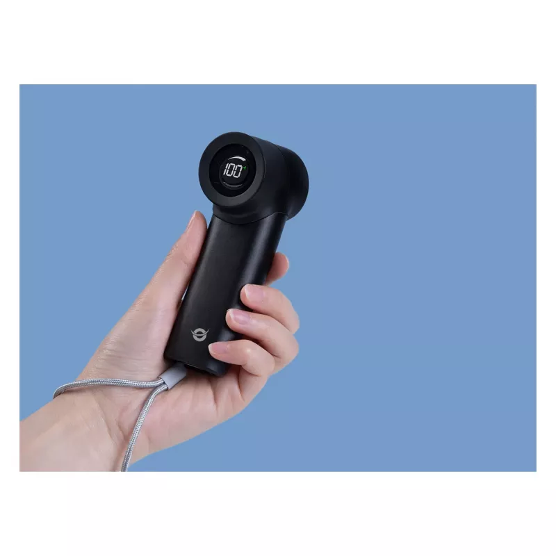 CONCEPTRONIC Turbo Handheld Fan Juoda USB-C to USB-A Aliuminis 5V 3-Speed Rechargeable 2000mAh