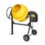 Betono maišyklė 180L HCM650 850W elektrinė su plieniniu būgnu, ketaus krumpliaračio žiedu, IP44, 2 tvirtais guminiais ratais, rankiniu pakreipimo mechanizmu