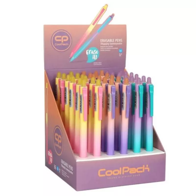 COOLPACK Gradient Light ištrinamas gelio rašiklis su užtraukiamu mechanizmu, 0,5 mm, juoda rašalo spalva