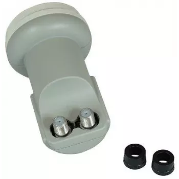 CORAB C120TWN Twin LNB keitiklis – 2 išėjimai, 40 mm feedhorn, žemas triukšmas 0,1 dB, atsparus orams F-Type