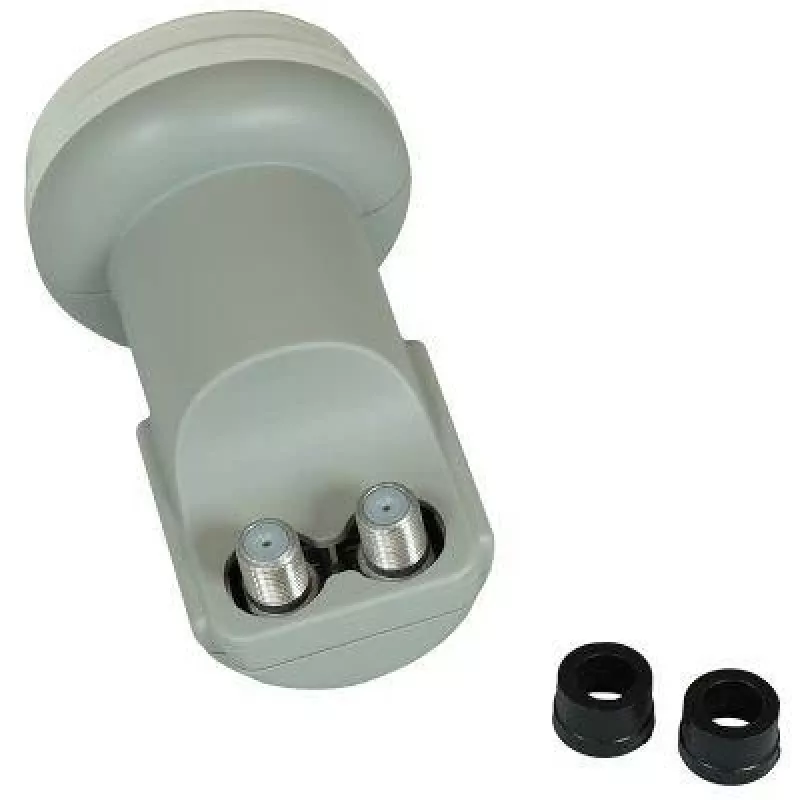 CORAB C120TWN Twin LNB keitiklis – 2 išėjimai, 40 mm feedhorn, žemas triukšmas 0,1 dB, atsparus orams F-Type