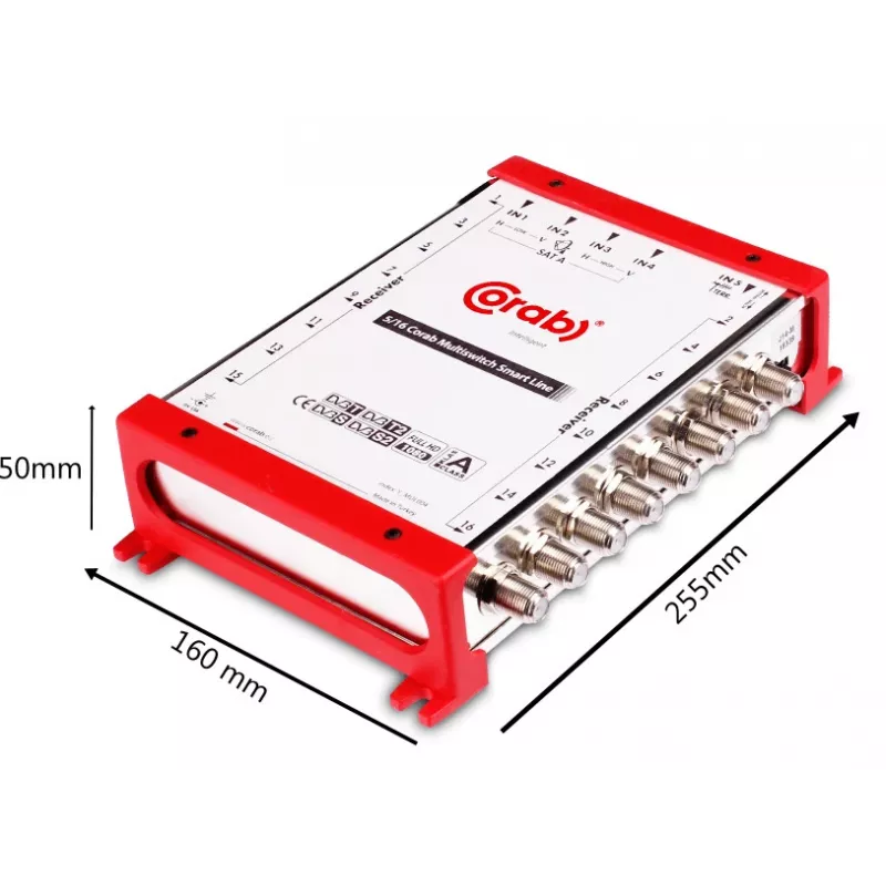 CORAB Multiswitch Smart Line 5/16 – 16 išėjimų palydovinio ir antžeminio signalo skirstymo įrenginys, DiSEqC 2.0, 950-2150 MHz