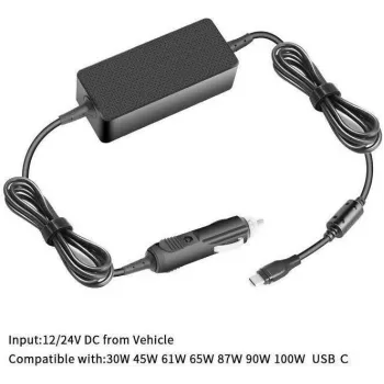 CoreParts USB-C automobilinis įkroviklis 100W 5V2A-20V5A USB PD3.0 - PC-/Server maitinimo šaltinis (40AK0065WW-CP)