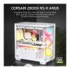 CORSAIR 2800X RS-R ARGB Micro-ATX Dual Chamber Cube Case, White, su Panoramic Tempered Glass ir 2x LL120 RGB ventiliatoriais