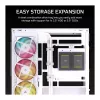 CORSAIR 2800X RS-R ARGB Micro-ATX Dual Chamber Cube Case, White, su Panoramic Tempered Glass ir 2x LL120 RGB ventiliatoriais