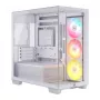 CORSAIR 2800X RS-R ARGB Micro-ATX Dual Chamber Cube Case, White, su Panoramic Tempered Glass ir 2x LL120 RGB ventiliatoriais