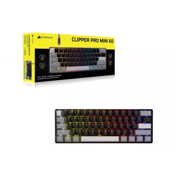 CORSAIR CLIPPER PRO MINI 60 Hall Effect žaidimų klaviatūra, juoda