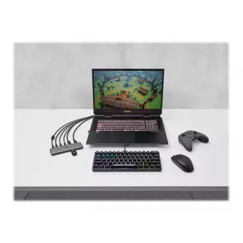 Corsair USB100 7 prievadų USB-C šakotuvas su 4 USB 3.0 Type-A ir 3 USB-C prievadais, 5 Gbps, aliuminis, juodas | Kur.lt