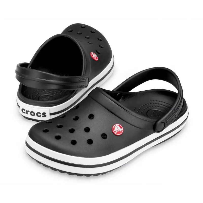 Crocs Crocband Unisex šlepetės juodos, baltos