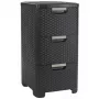 CURVER Infinity Recycled Bookcase with 3 Drawers, 3x14L, Dark Brown