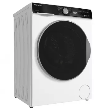 DAEWOO WD-FC85514W1A-DE Priekinės apkrovos skalbimo mašina, 8 kg, 1400 aps./min., balta/juoda