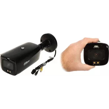 DAHUA IPC-HFW3849T1-AS-PV-0360B-S5 8MP Full-Color Active Deterrence Bullet IP kamera su 3.6mm objektyvu, šilta šviesa, sirena, AI perimetro apsauga, IP67, 12V DC/PoE